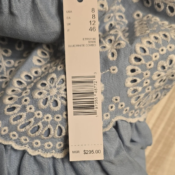 Elie Tahari Sky Blue and White Lace Maxi Dress - Picture 3 of 15